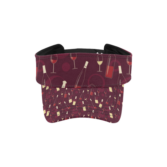 Wine Themed Pattern Print Unisex Sun Visor