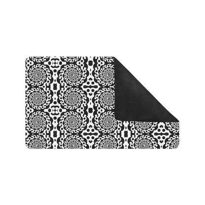 Yin Yang Spiral Design Print Rubber Doormat