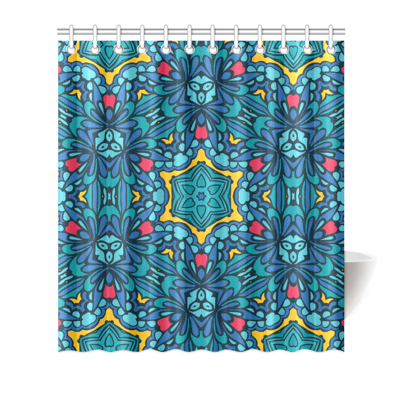 Kaleidoscope Pattern Print Design 04 Shower Curtain