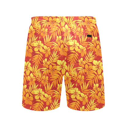 Hibiscus Summer Print Design LKS302 Men's Swim Trunks Beach Shorts