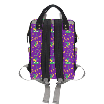 Mardi Gras Pattern Print Design 06 Diaper Bag Backpack