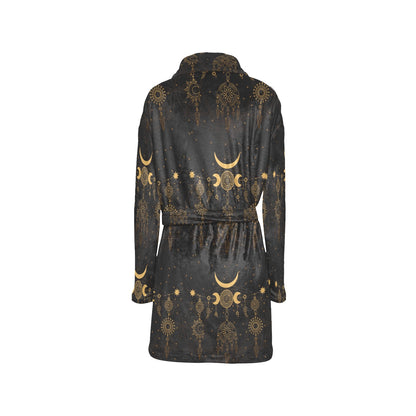 Sun Moon Boho Style Women's Fleece Robe