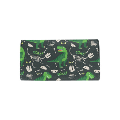 T Rex Pattern Print Design A05 Women's Trifold Wallet
