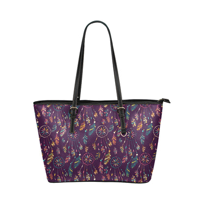 Dream Catcher Boho Design Leather Tote Bag