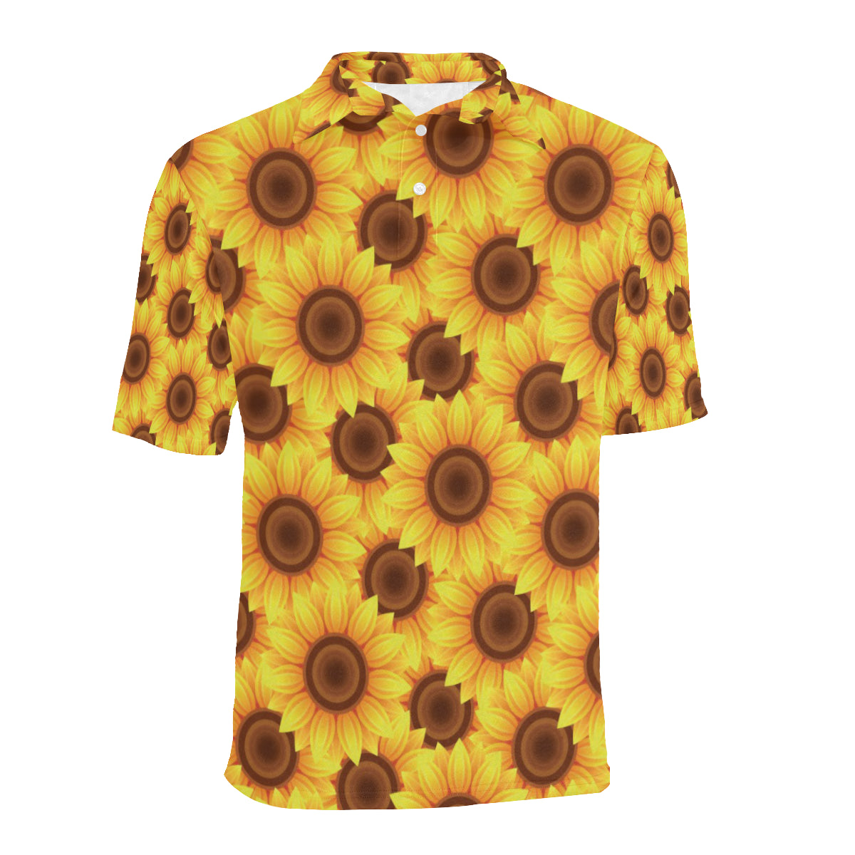 Sunflower Pattern Print Design SF07 Men Polo Shirt