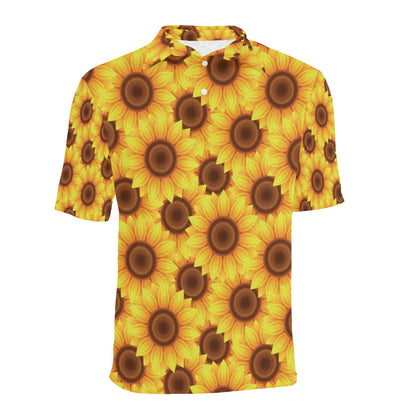 Sunflower Pattern Print Design SF07 Men Polo Shirt