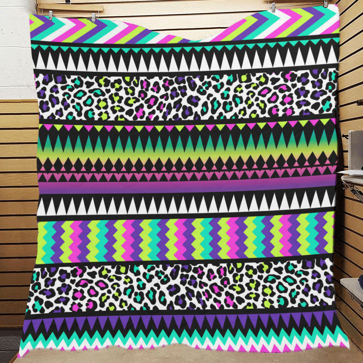 Animal Skin Aztec Rainbow Premium Quilt