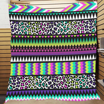 Animal Skin Aztec Rainbow Premium Quilt