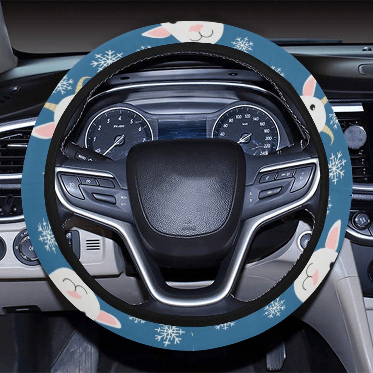Goat Print Design LKS402 Steering Wheel Cover with Elastic Edge