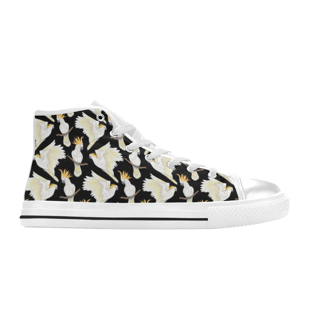 Cockatoo Print Design LKS402 Men's High Top Canvas Shoes
