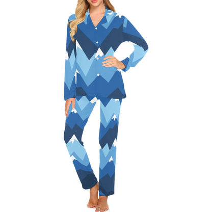 Mountain Pattern Print Design 04 Women's Long Pajama Set