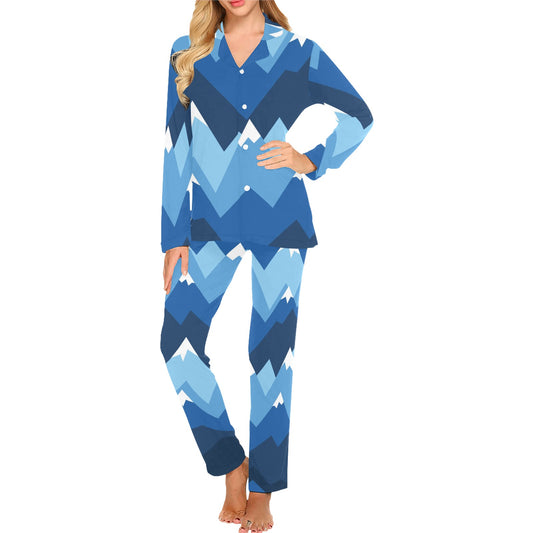 Mountain Pattern Print Design 04 Women's Long Pajama Set
