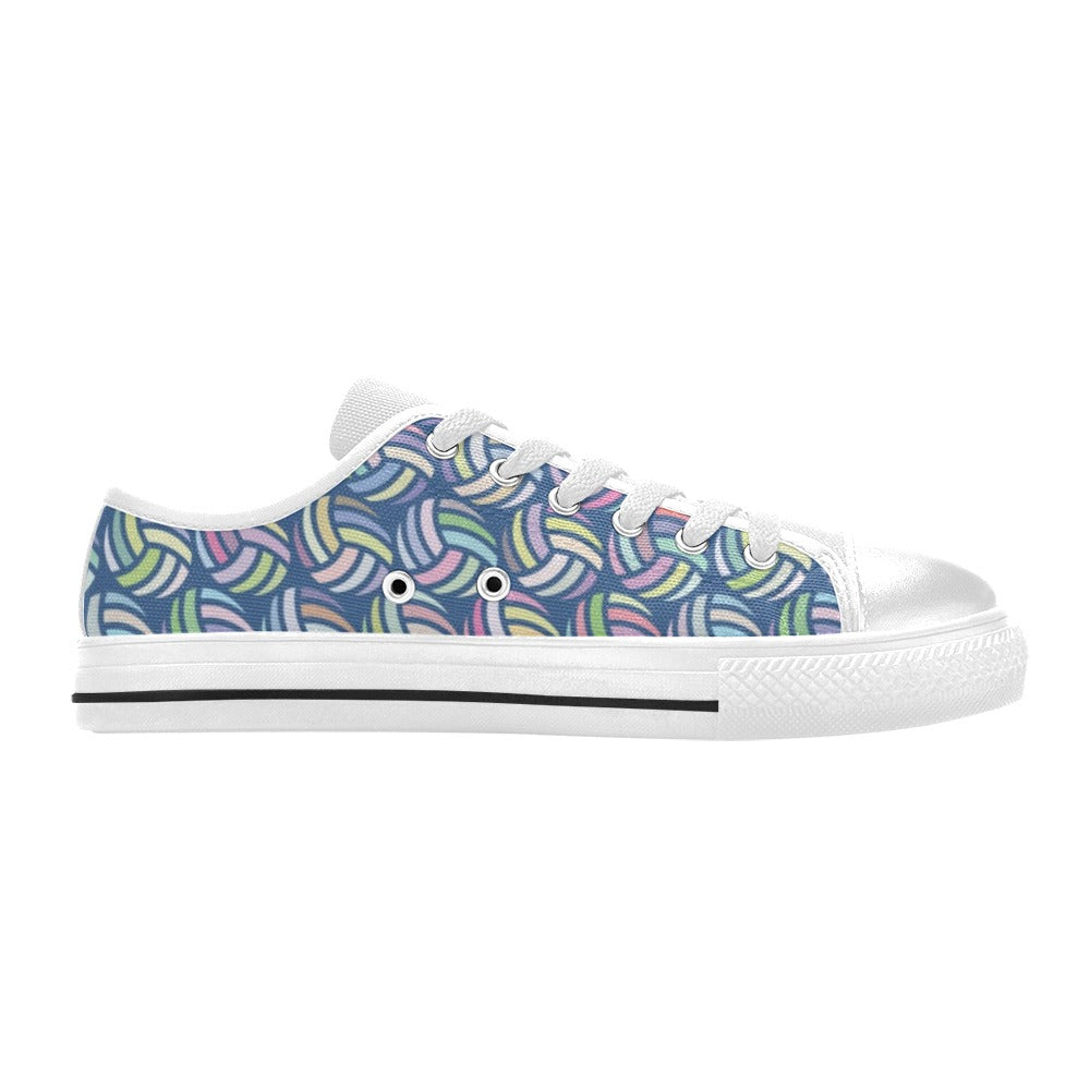 Volleyball Print Design LKS301 Women's White Low Top Shoes