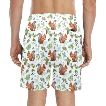 Squirrel Print Design LKS308 Men's Swim Trunks Beach Shorts