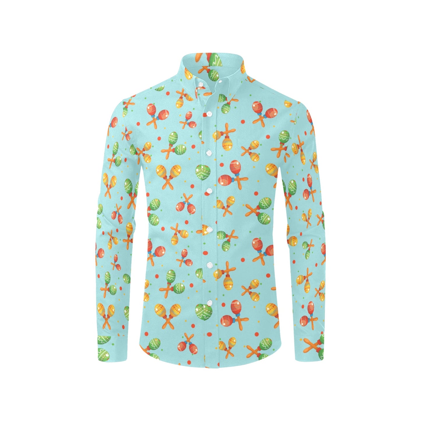 Maracas Print Design LKS402 Men's Long Sleeve Dress Shirt