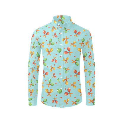 Maracas Print Design LKS402 Men's Long Sleeve Dress Shirt