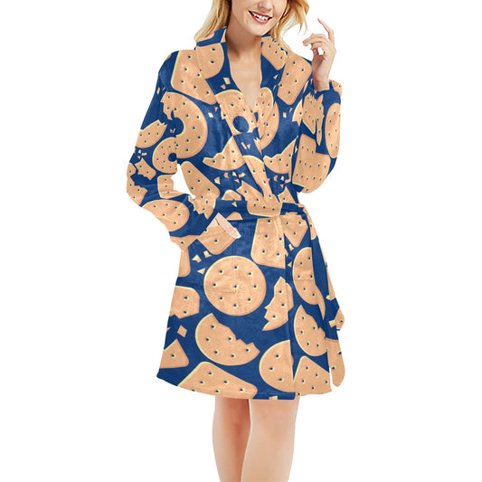 Cracker Pattern Print Design 03 Women's Fleece Robe
