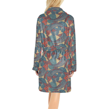 Pisces Pattern Print Design A01 Women's Fleece Robe