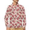 Santa Christmas Themed Print Design LKS302 Long Sleeve Polo Shirt For Men's