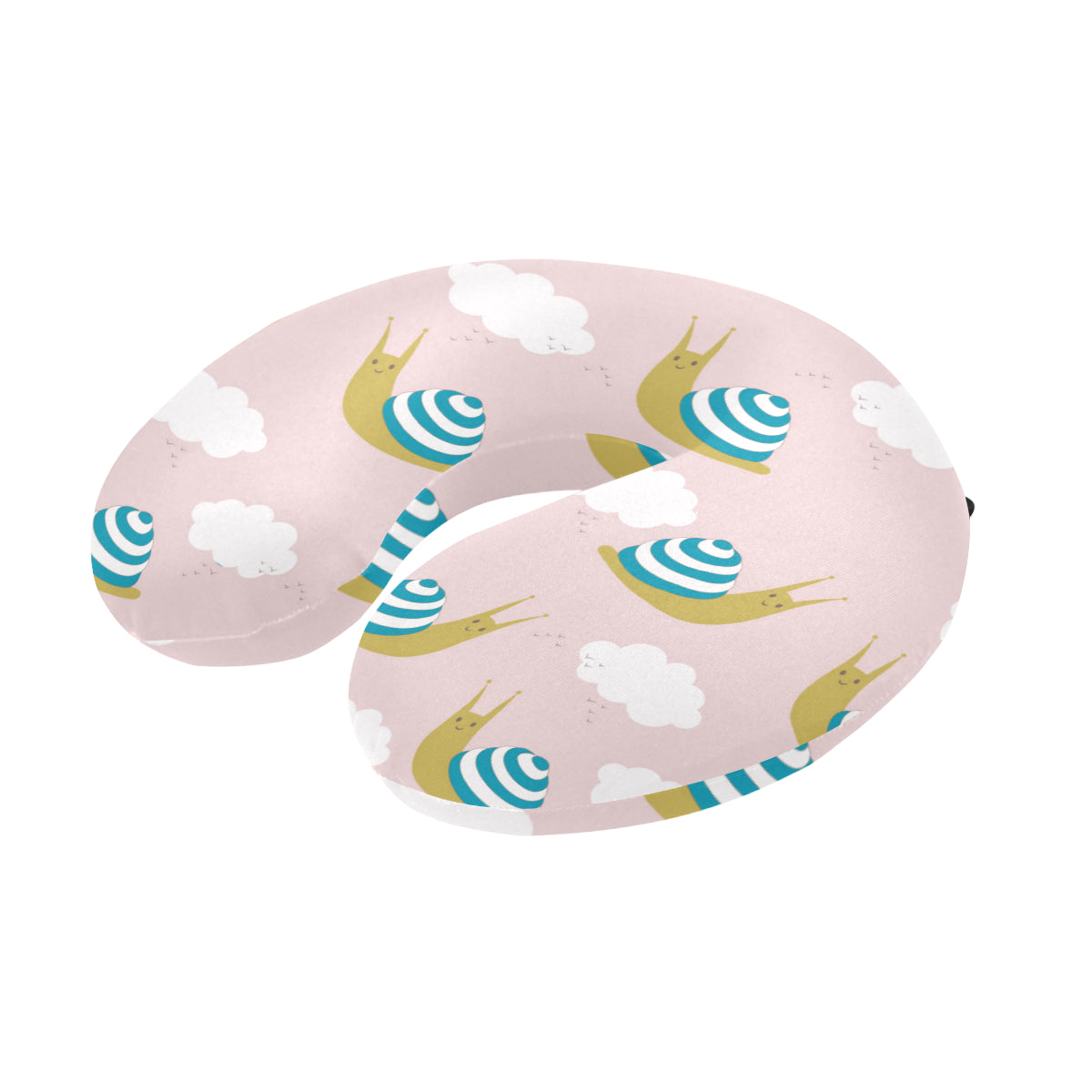 Snail Pattern Print Design 02 U-Shaped Travel Neck Pillow