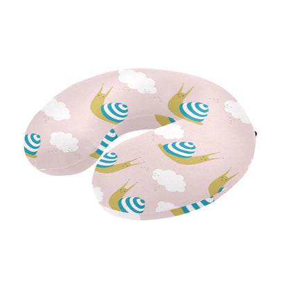 Snail Pattern Print Design 02 U-Shaped Travel Neck Pillow