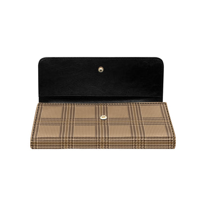 Houndstooth Brown Pattern Print Design 04 Women's Trifold Wallet