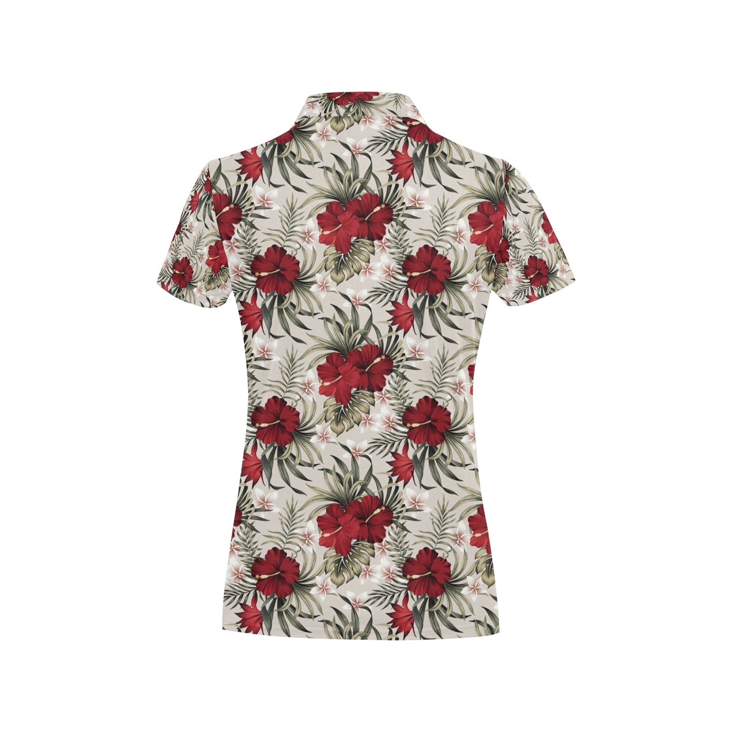Hibiscus Print Design LKS3011 Women's Polo Shirt