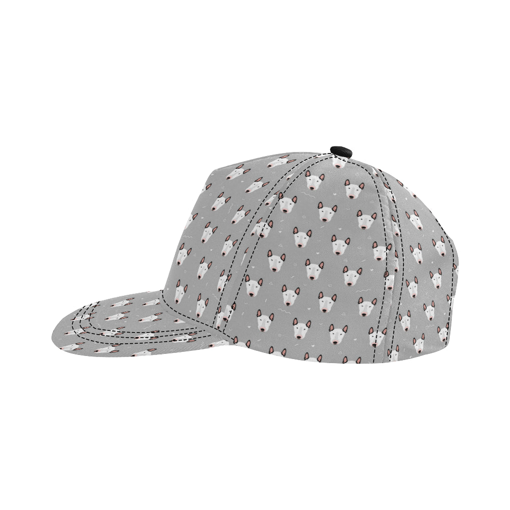 Bull Terrier Head Print Pattern Snapback Cap