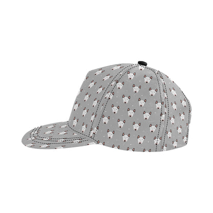 Bull Terrier Head Print Pattern Snapback Cap