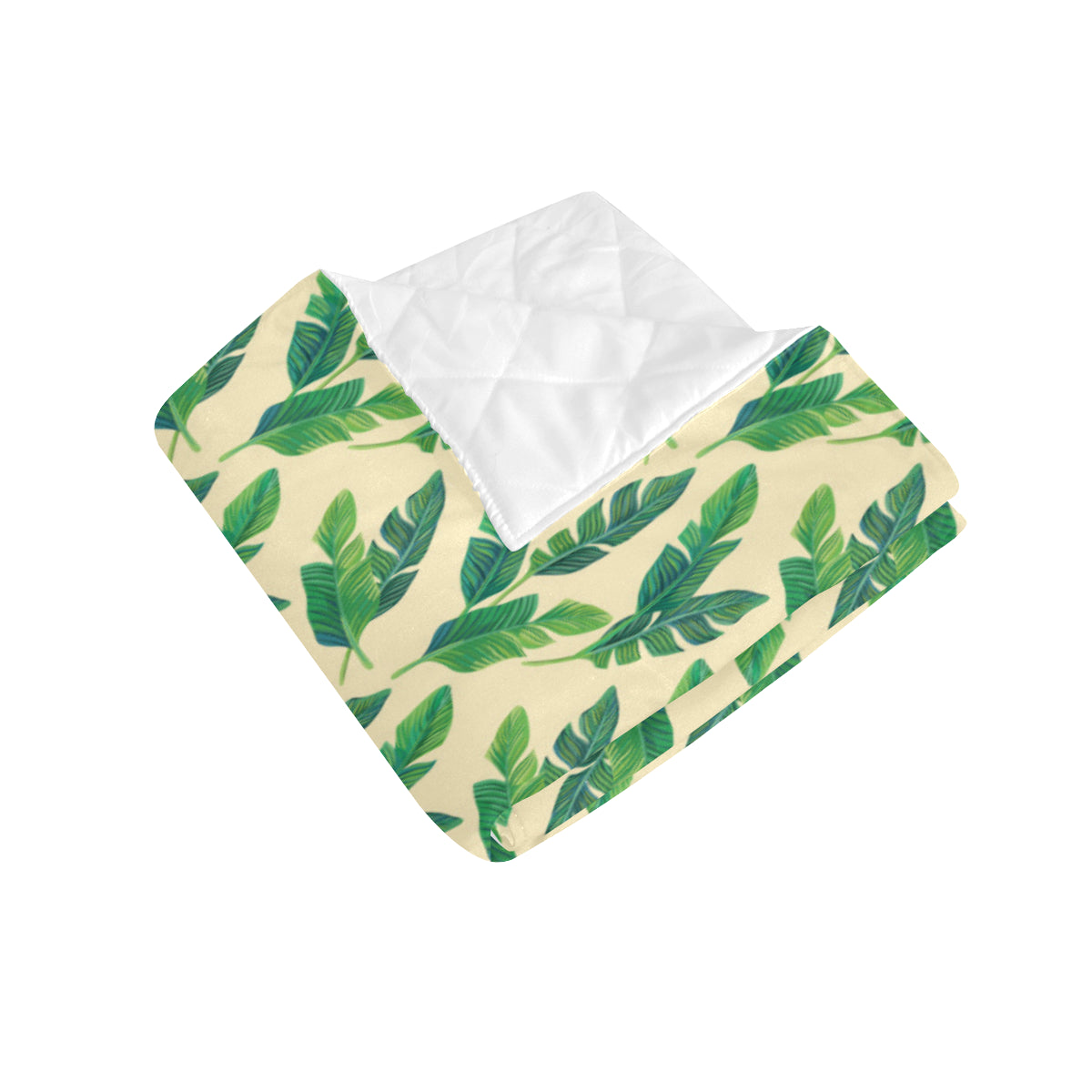 Banana Leaf Pattern Print Design 01 Premium Quilt