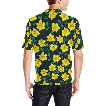 Daffodils Pattern Print Design DF03 Men Polo Shirt