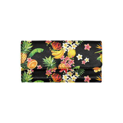 Tropical Fruits Pattern Print Design TF02 Women's Trifold Wallet