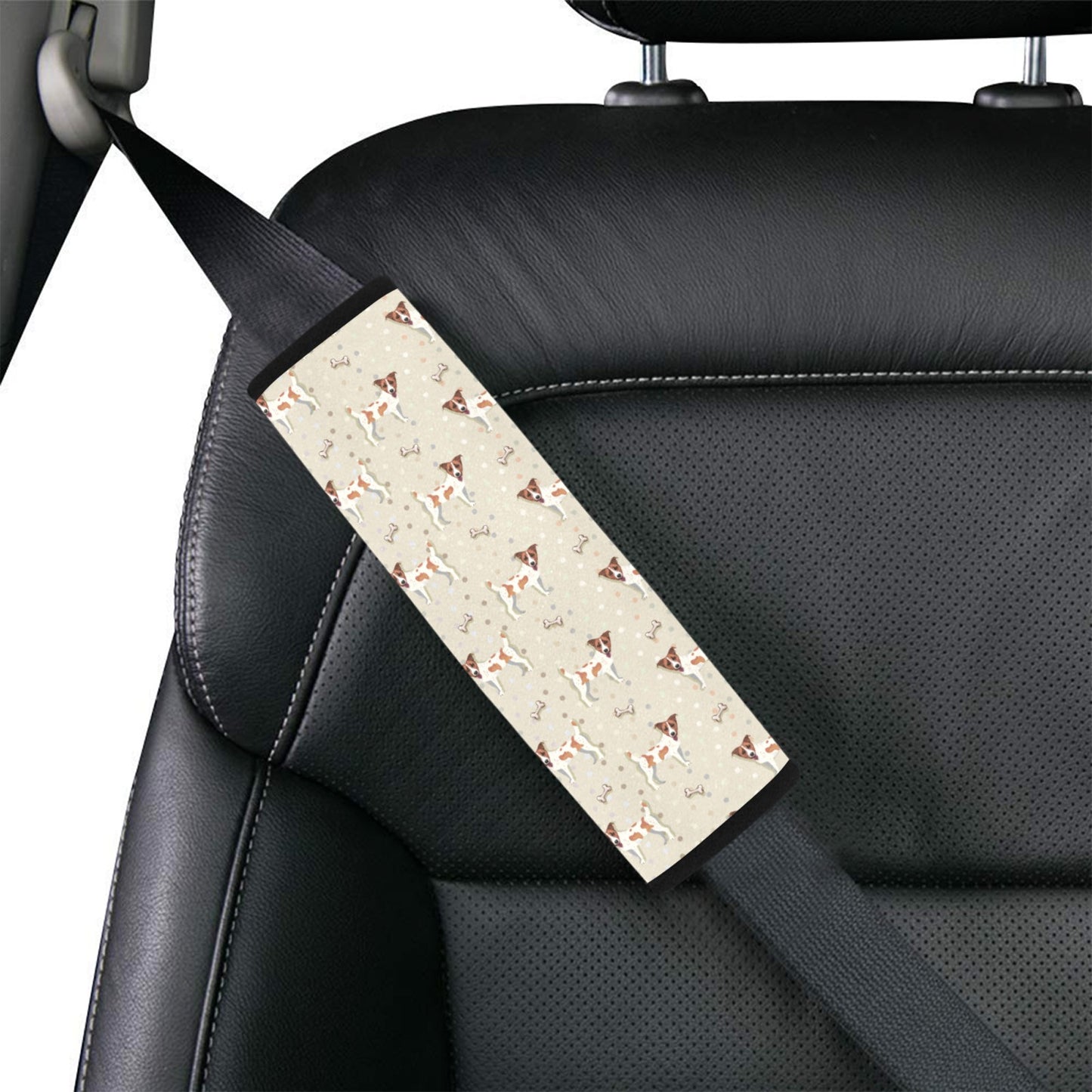 Russell Terriers With Bone Print Design LKS302 Car Seat Belt Cover