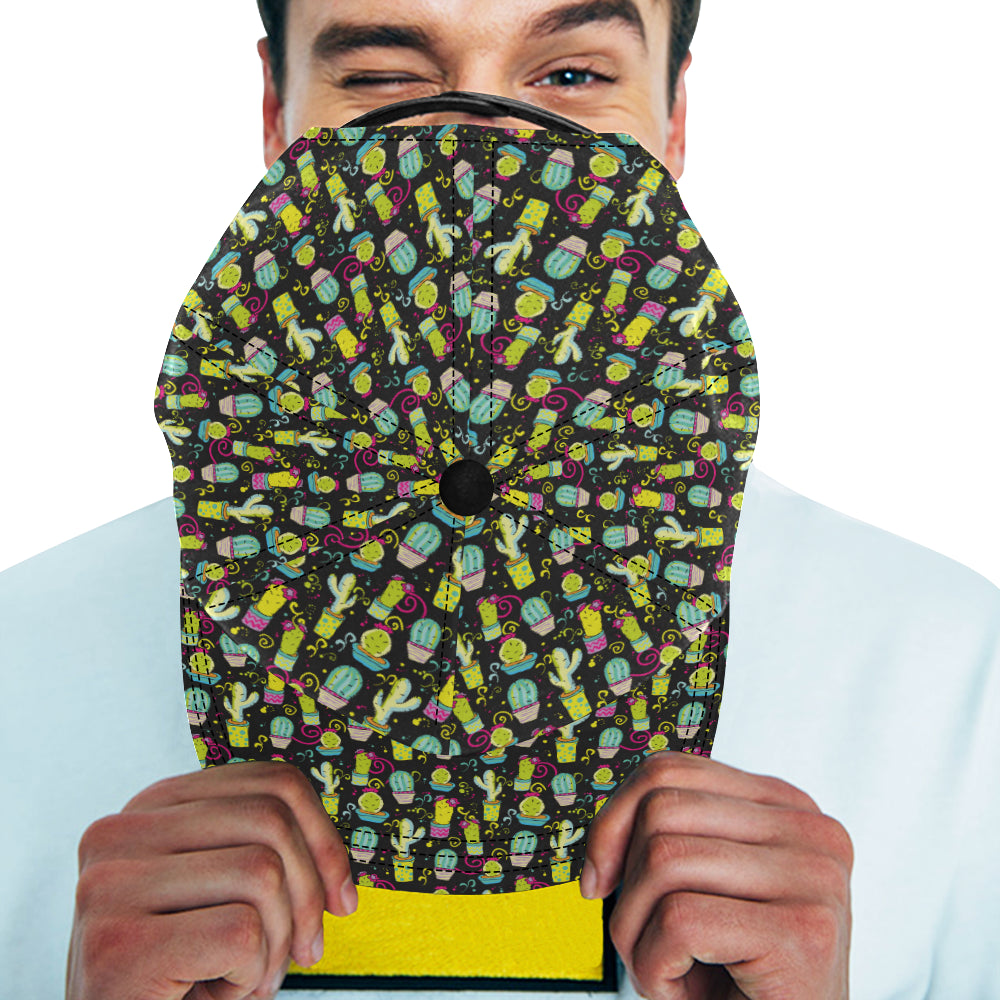 Cactus Neon Style Print Pattern Snapback Cap