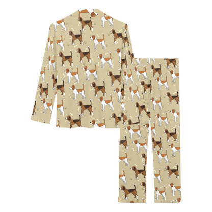 Beagle Pattern Print Design 01 Women's Long Pajama Set