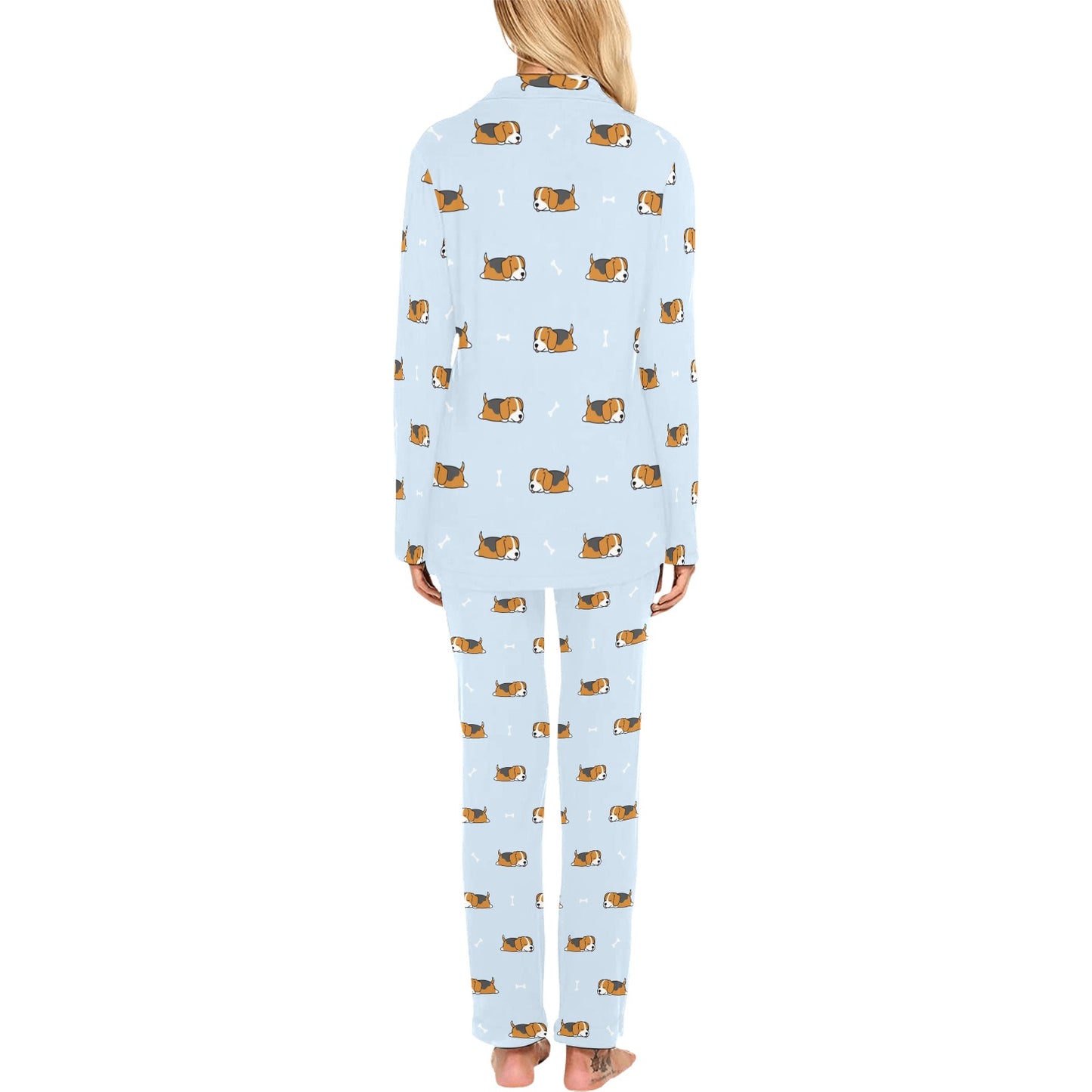 Beagle Pattern Print Design 06 Women's Long Pajama Set
