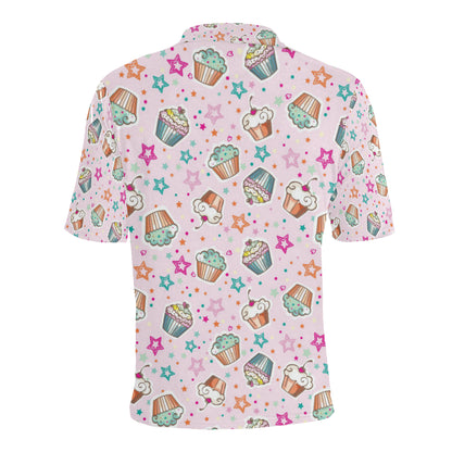 Cupcake Pattern Print Design CP03 Men Polo Shirt