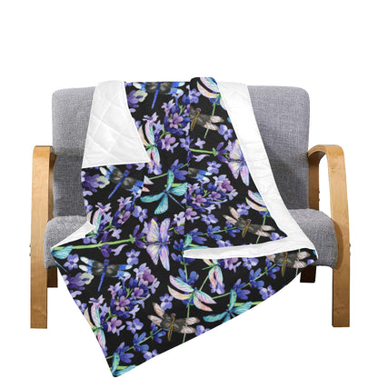 Lavender Dragonfly Pattern Print Design LV03 Premium Quilt