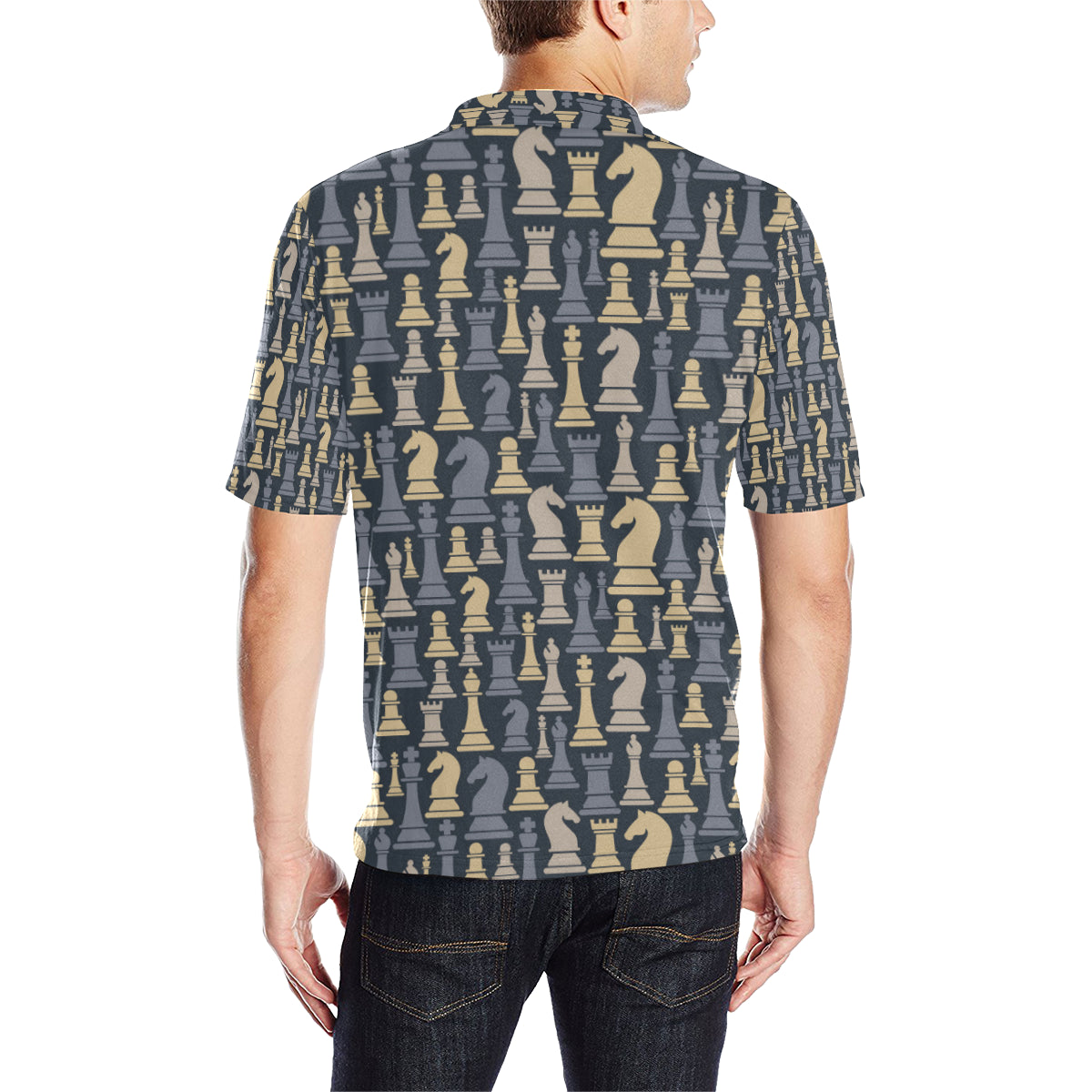 Chess Pattern Print Design 04 Men Polo Shirt