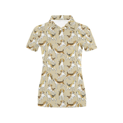 Beagle Pattern Print Design 04 Women's Polo Shirt
