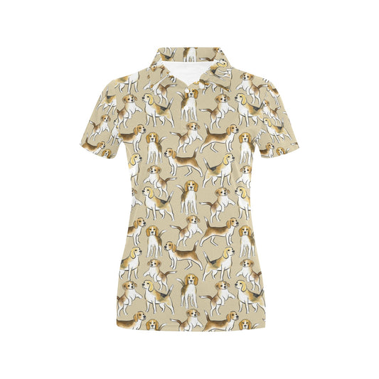 Beagle Pattern Print Design 04 Women's Polo Shirt