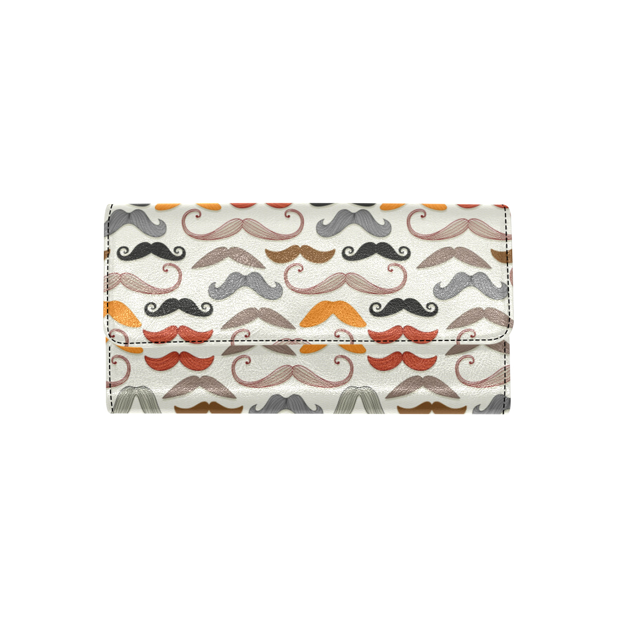Mustache Pattern Print Design A02 Women's Trifold Wallet