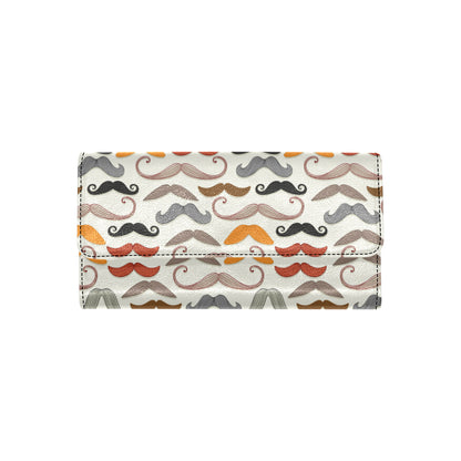 Mustache Pattern Print Design A02 Women's Trifold Wallet