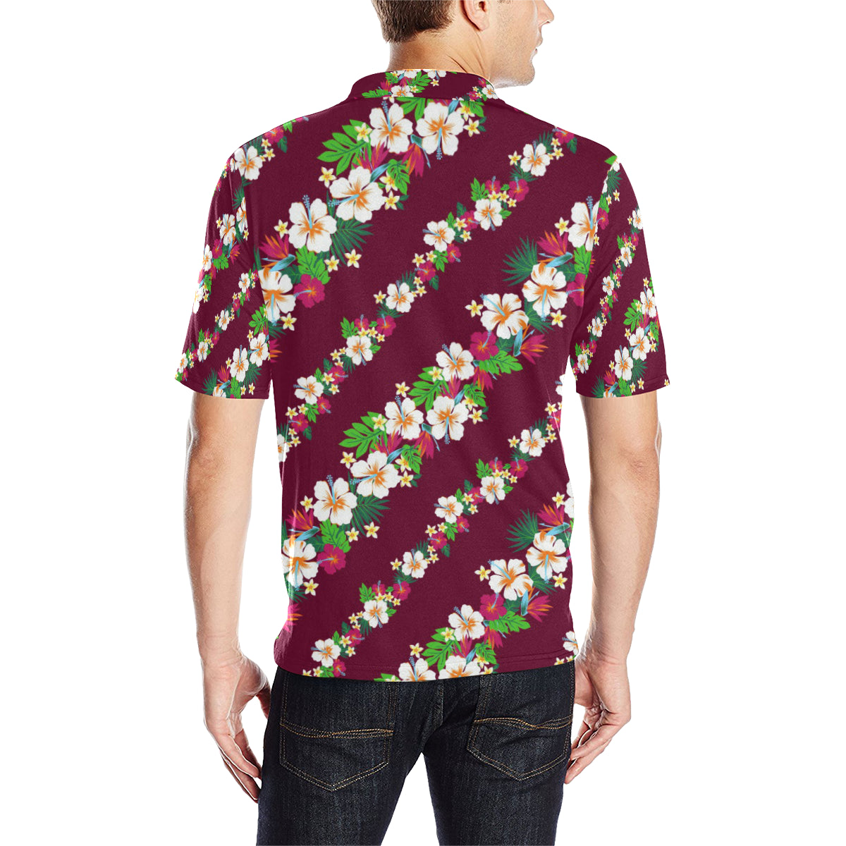 Hawaiian Themed Pattern Print Design H06 Men Polo Shirt