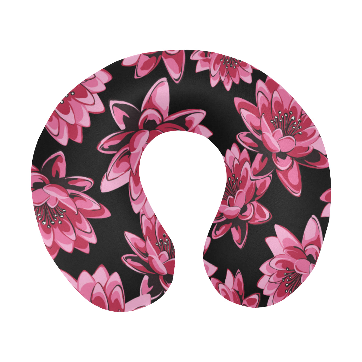 Lotus Pattern Print Design 03 U-Shaped Travel Neck Pillow