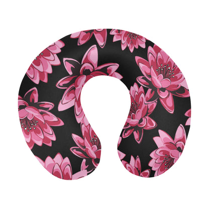 Lotus Pattern Print Design 03 U-Shaped Travel Neck Pillow