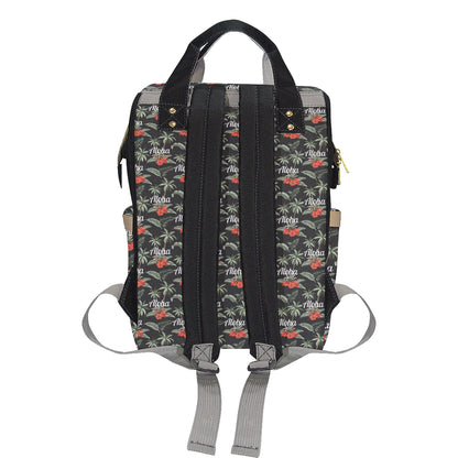 Aloha Palm Tree Design Themed Print Diaper Bag Backpack