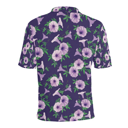 Morning Glory Pattern Print Design MG01 Men Polo Shirt