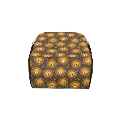 Lion Cartoon Pattern Print Design 01 Diaper Bag Backpack