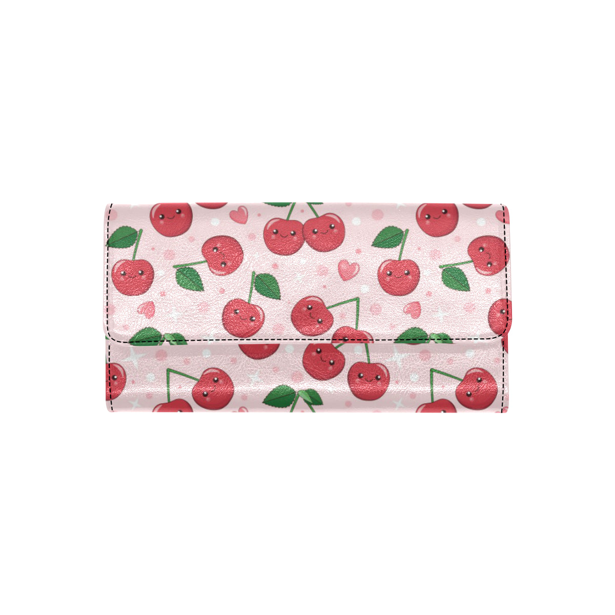 Cherry Pattern Print Design CH02 Women's Trifold Wallet